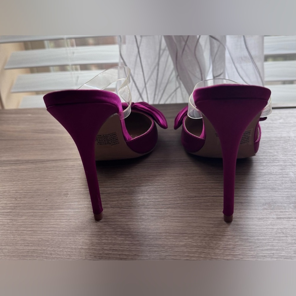 Shoe Dazzle Magenta Bow Heels Size 6 - Picture 6 of 14